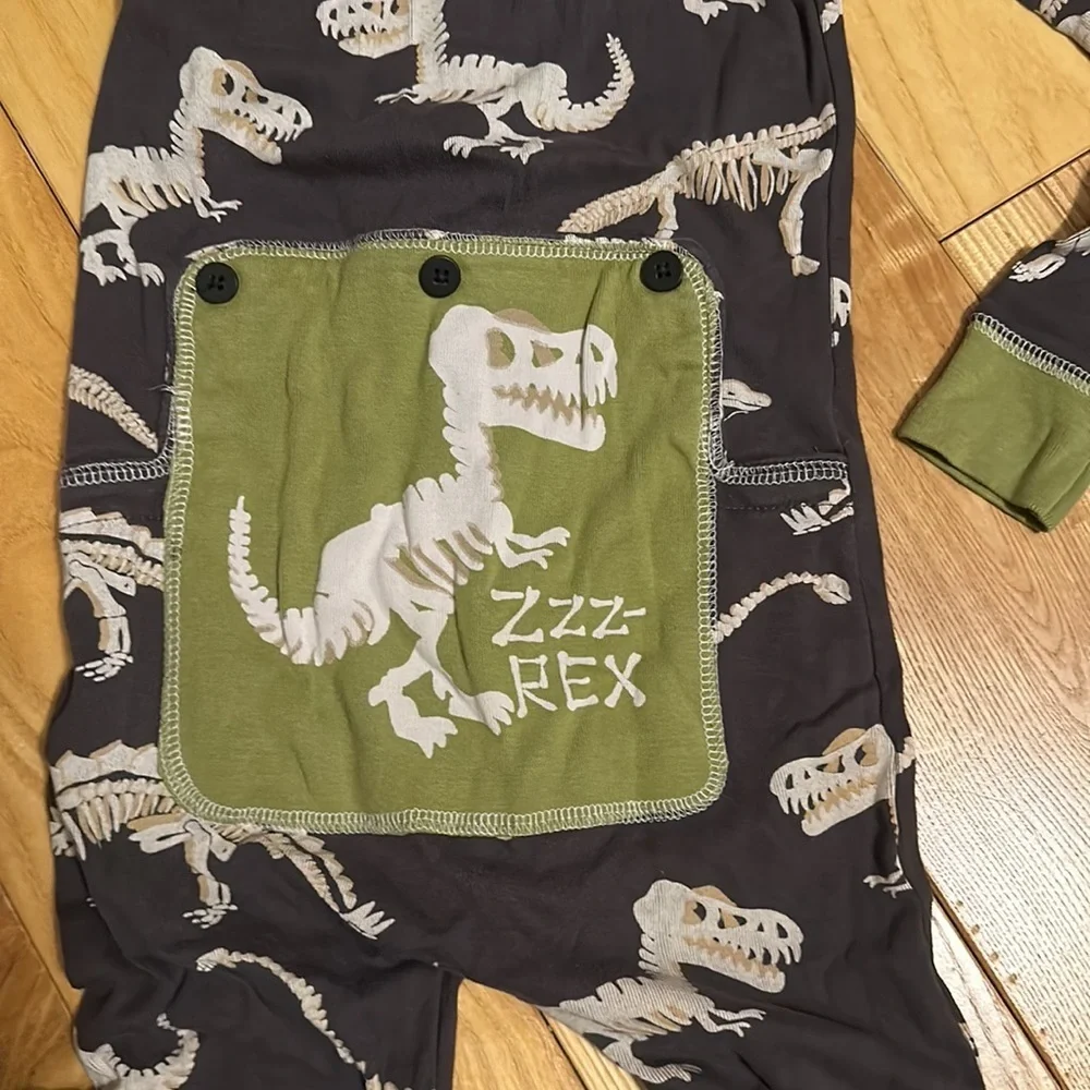 Lazy Ones “Zzzz Rex” Flapjack One-Piece Pajamas, Sz 8